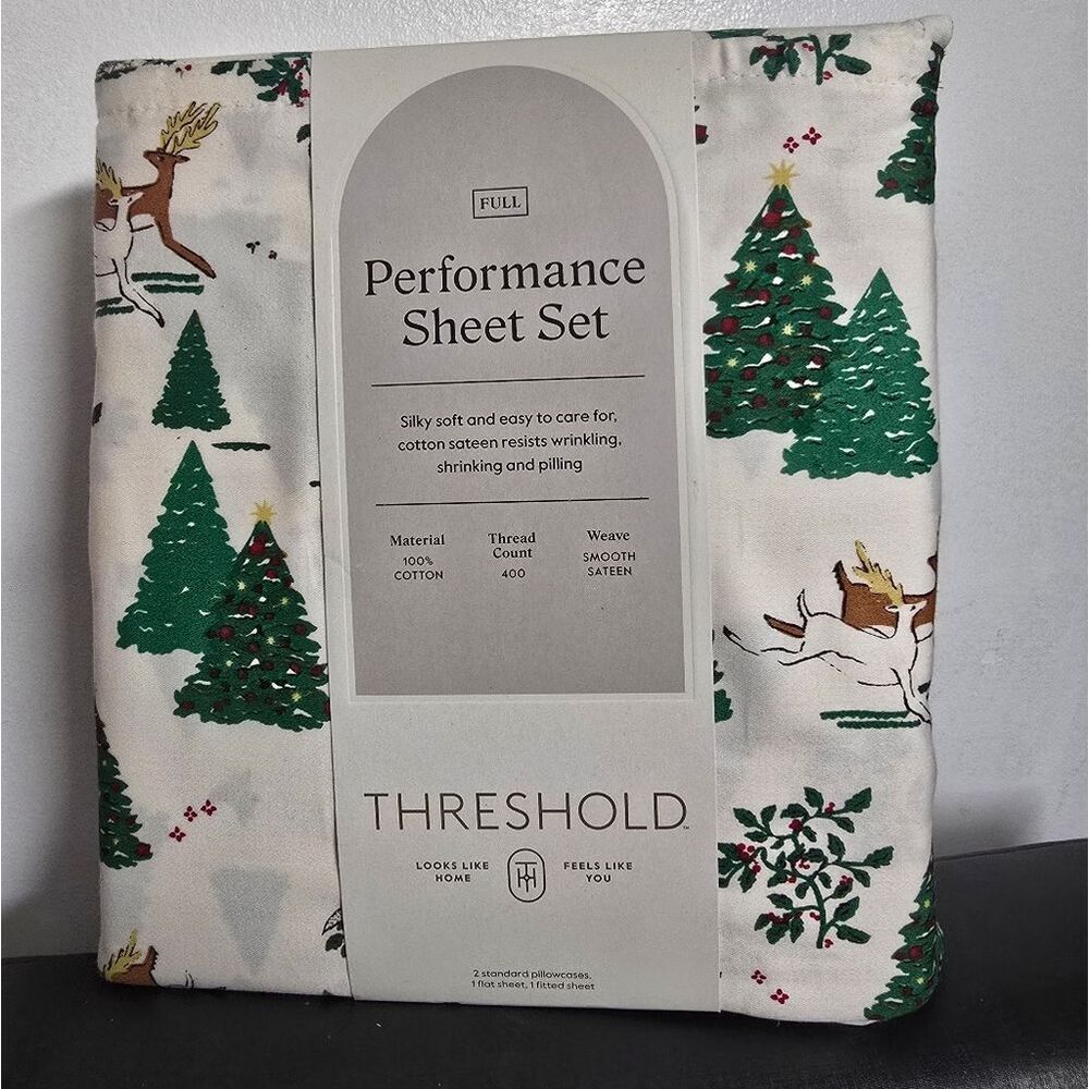New Full 400 Thread Ct Christmas Holiday Performance Sheet Set Winter Threshold